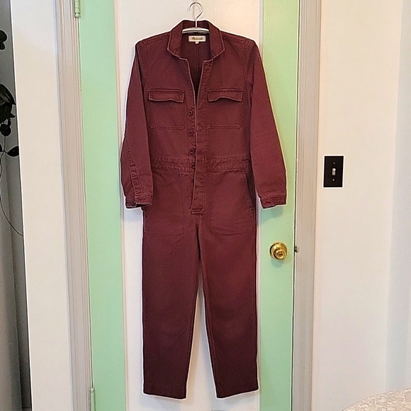 Madewell Pants - Madewell coverall jumpsuit size XS plum color 100%cotton 6 pockets